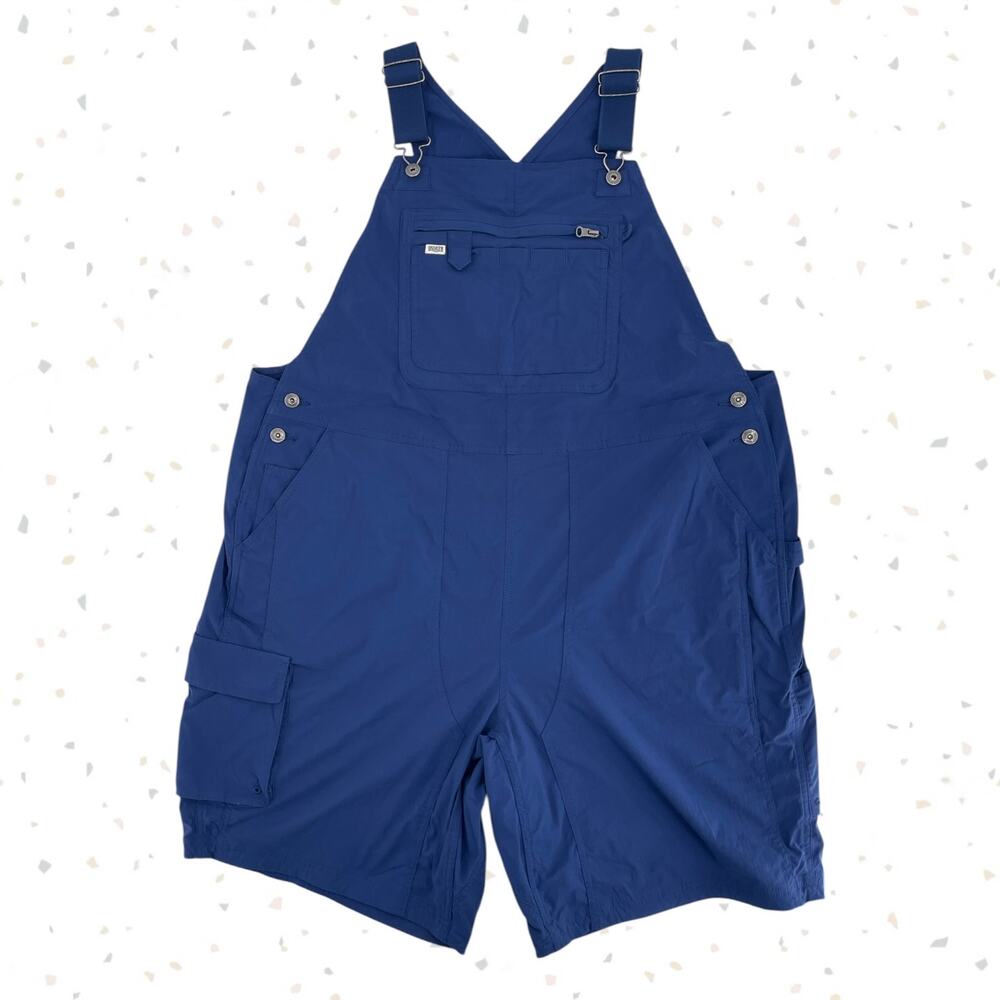 Duluth Trading Blue Navy Heirloom Gardening Shorts Overalls Shortalls Garden 2X